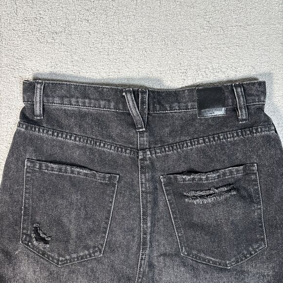 We The Free Women’s Size 29 Brea Cut-Off Black Denim Skirt Raw Hem Whiskers - Picture 11 of 14